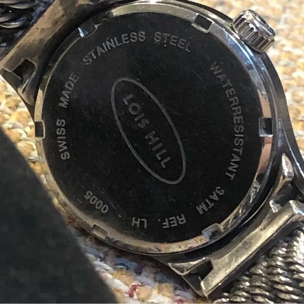 LOIS HILL Automatic Grey Round Sterling Silver Watch